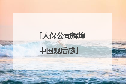 人保公司辉煌中国观后感