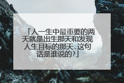 人一生中最重要的两天就是出生那天和发现人生目标的那天.这句话是谁说的?