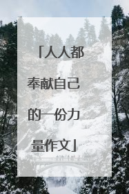 人人都奉献自己的一份力量作文