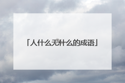 人什么无什么的成语