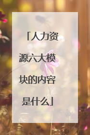 人力资源六大模块的内容是什么