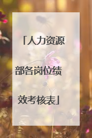 人力资源部各岗位绩效考核表