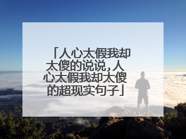 人心太假我却太傻的说说,人心太假我却太傻的超现实句子