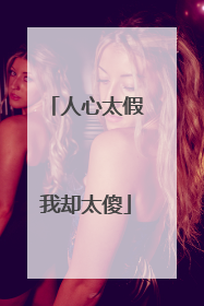 人心太假我却太傻