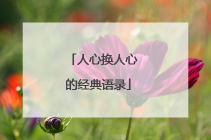 人心换人心的经典语录