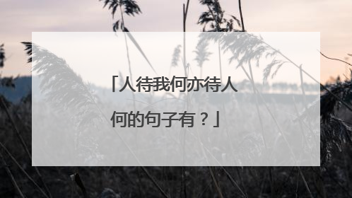 人待我何亦待人何的句子有?