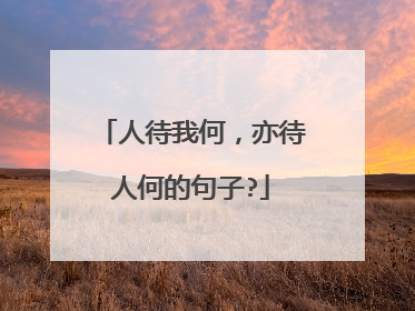 人待我何,亦待人何的句子?