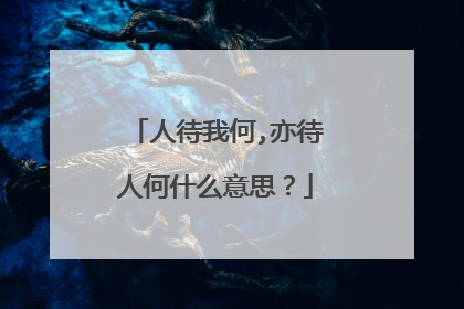 人待我何,亦待人何什么意思?