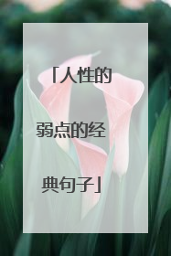 人性的弱点的经典句子