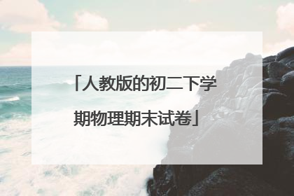 人教版的初二下学期物理期末试卷