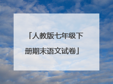 人教版七年级下册期末语文试卷