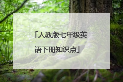 人教版七年级英语下册知识点