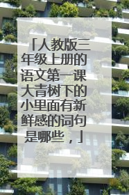 人教版三年级上册的语文第一课大青树下的小里面有新鲜感的词句是哪些,