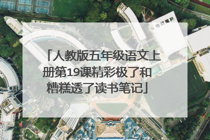 人教版五年级语文上册第19课精彩极了和糟糕透了读书笔记