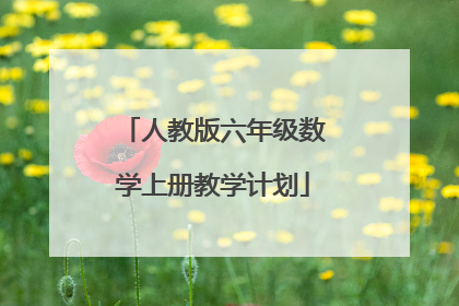 人教版六年级数学上册教学计划