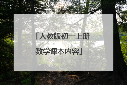 人教版初一上册数学课本内容