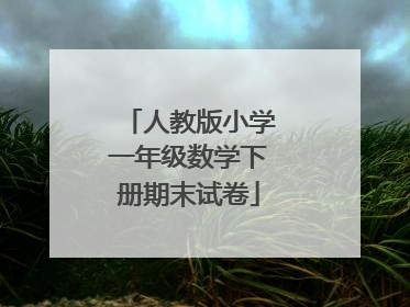 人教版小学一年级数学下册期末试卷