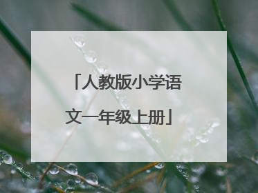 人教版小学语文一年级上册
