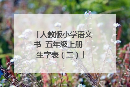 人教版小学语文书 五年级上册 生字表（二）