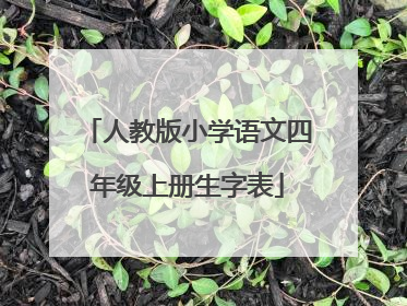人教版小学语文四年级上册生字表