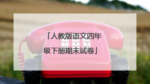 人教版语文四年级下册期末试卷