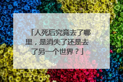 人死后究竟去了哪里,是消失了还是去了另一个世界?