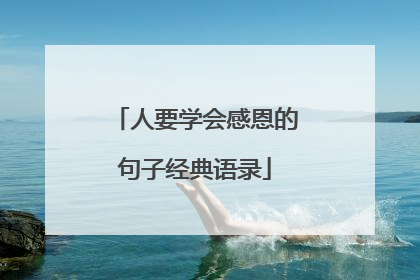 人要学会感恩的句子经典语录