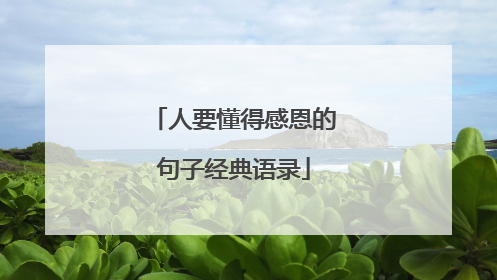 人要懂得感恩的句子经典语录