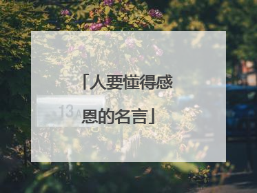 人要懂得感恩的名言