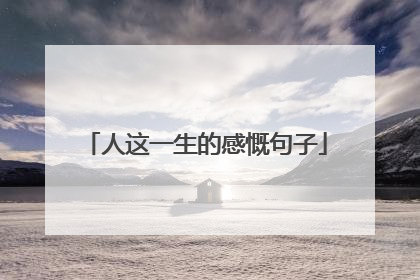 人这一生的感慨句子