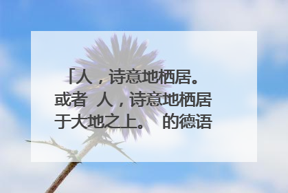 人，诗意地栖居。 或者 人，诗意地栖居于大地之上。 的德语怎么说？ 要荷尔德林或海德格尔原话！