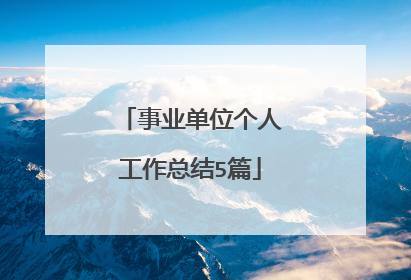 事业单位个人工作总结5篇