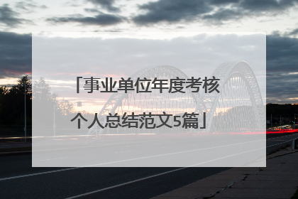 事业单位年度考核个人总结范文5篇