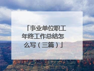 事业单位职工年终工作总结怎么写（三篇）