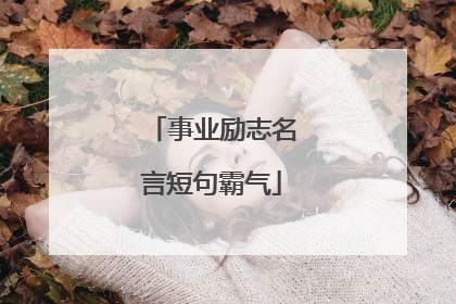 事业励志名言短句霸气