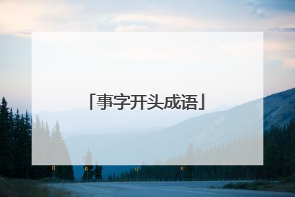 事字开头成语