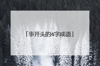 事开头的4字成语