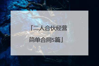 二人合伙经营简单合同5篇