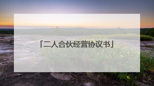二人合伙经营协议书