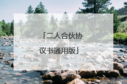 二人合伙协议书通用版