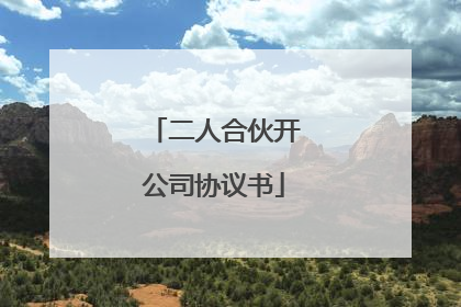 二人合伙开公司协议书