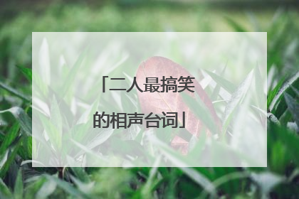 二人最搞笑的相声台词