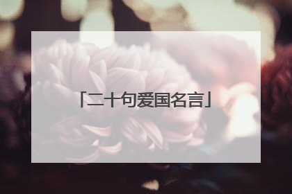 二十句爱国名言