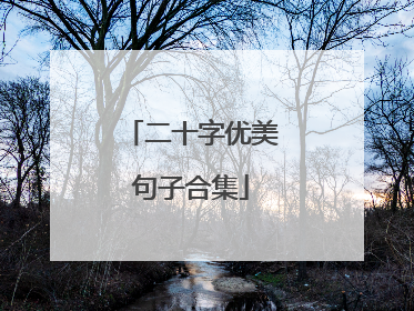 二十字优美句子合集