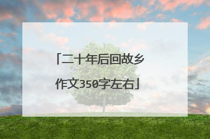二十年后回故乡 作文350字左右