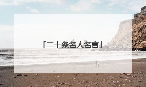 二十条名人名言