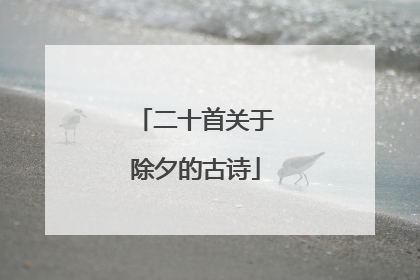 二十首关于除夕的古诗