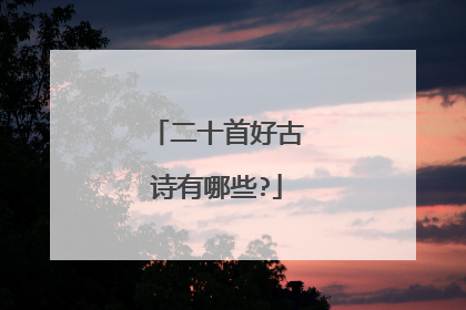 二十首好古诗有哪些?