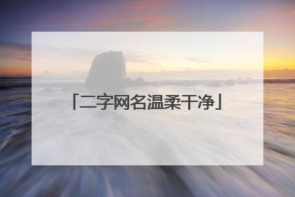 二字网名温柔干净