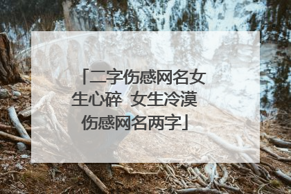 二字伤感网名女生心碎 女生冷漠伤感网名两字